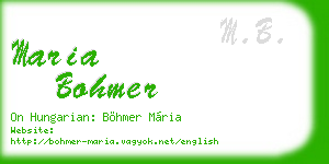 maria bohmer business card